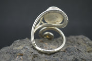 Moonstone & Citrine Sterling Silver Celtic Wrap Ring