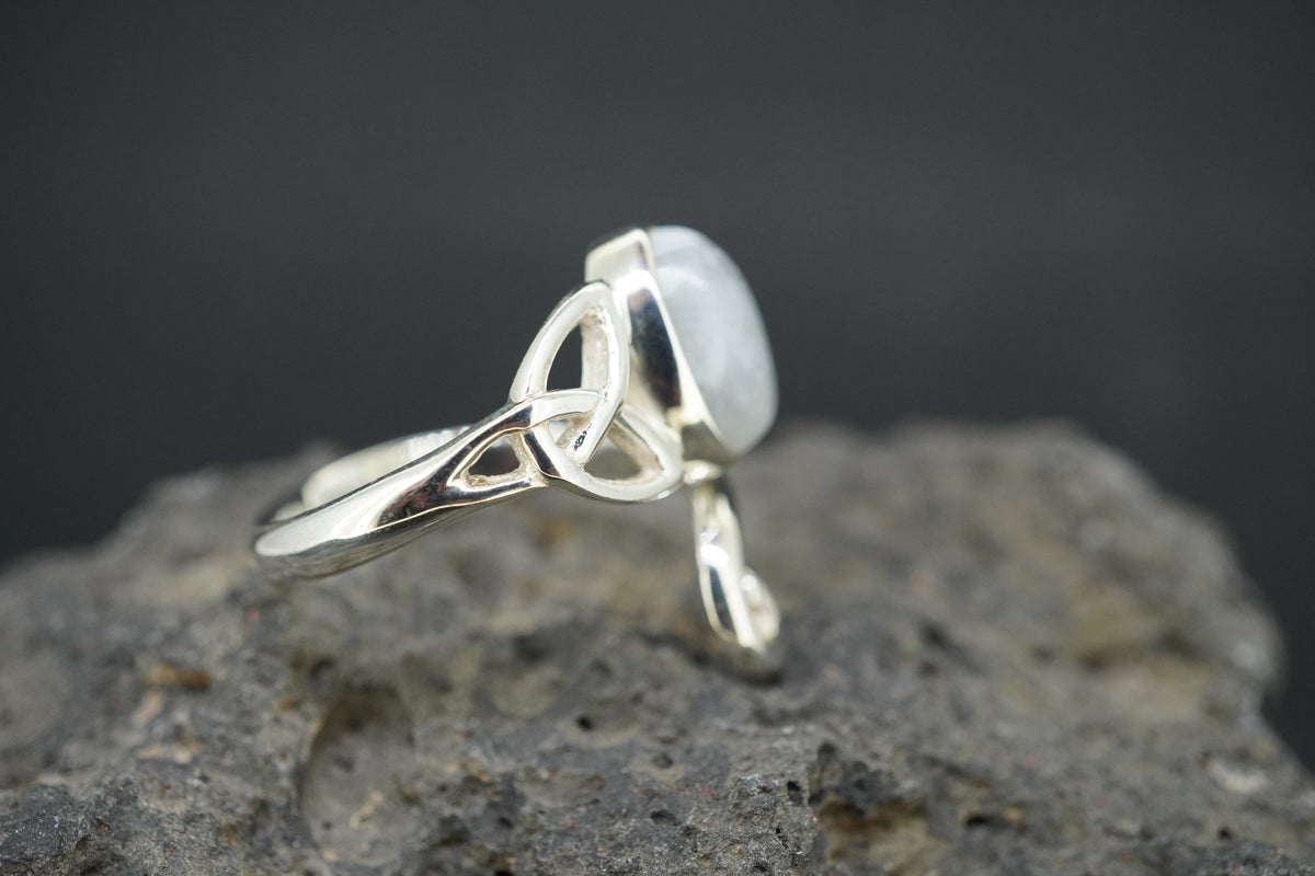 Moonstone Sterling Silver Celtic Wrap Ring