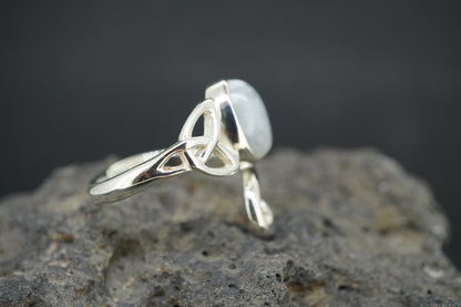 Moonstone Sterling Silver Trinity Ring