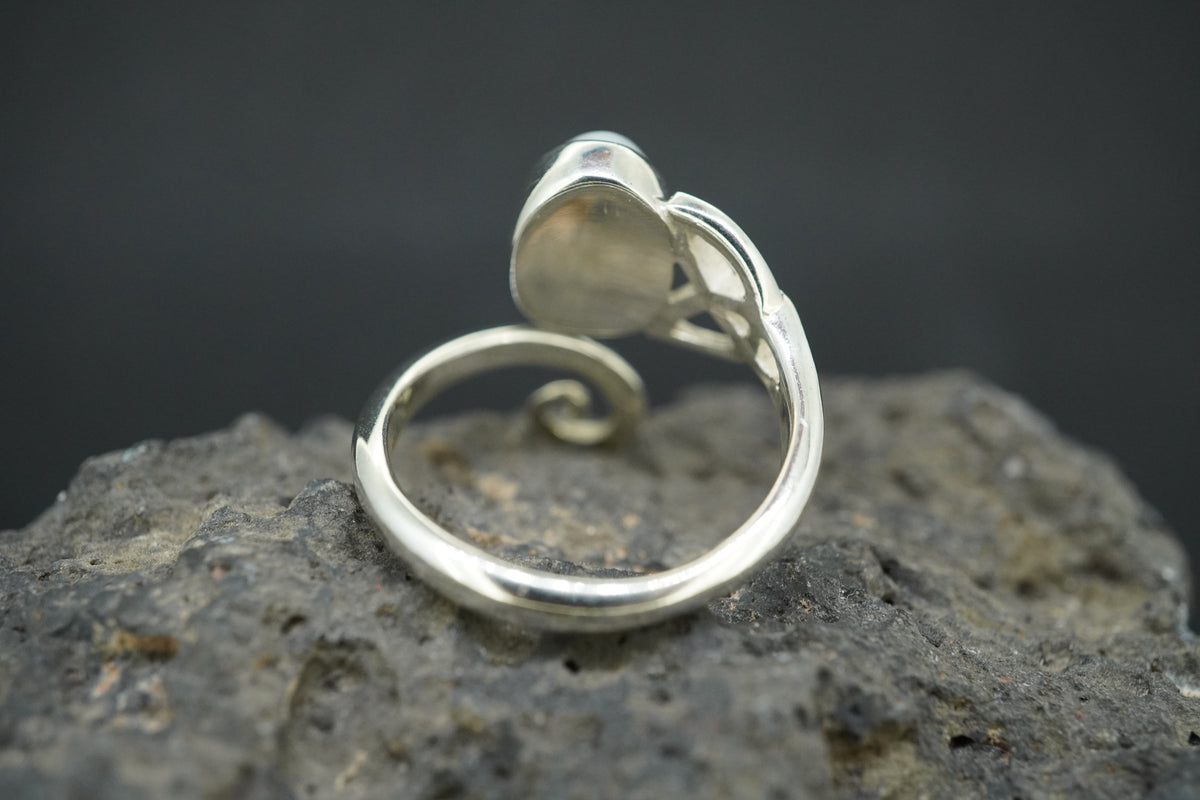 Moonstone Sterling Silver Celtic Wrap Ring