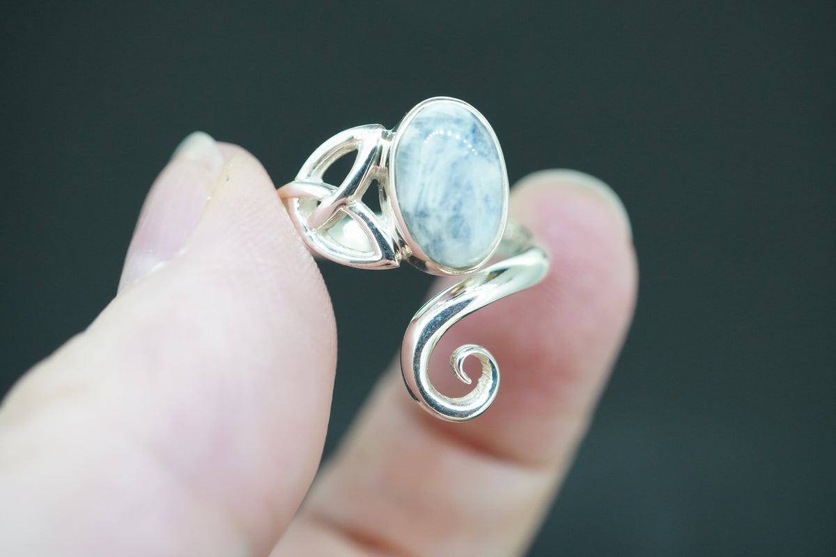 Moonstone Sterling Silver Celtic Wrap Ring