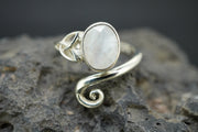 Moonstone Sterling Silver Celtic Wrap Ring
