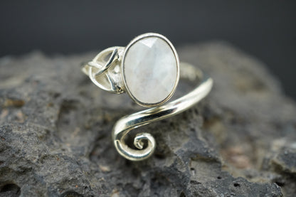 Moonstone Sterling Silver Trinity Ring