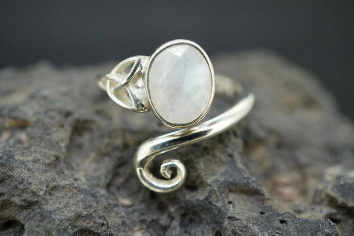 Moonstone Sterling Silver Trinity Ring