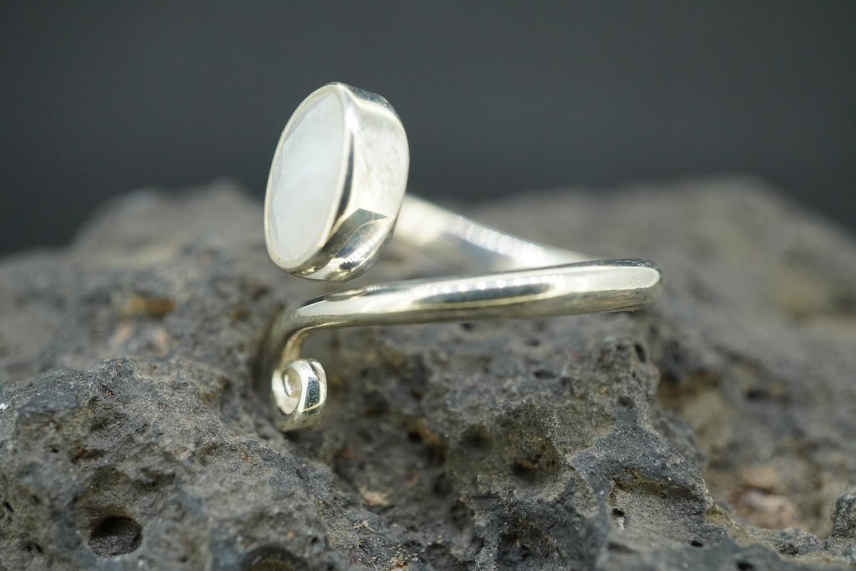 Moonstone Sterling Silver Celtic Wrap Ring