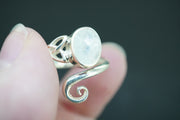 Moonstone Sterling Silver Celtic Wrap Ring