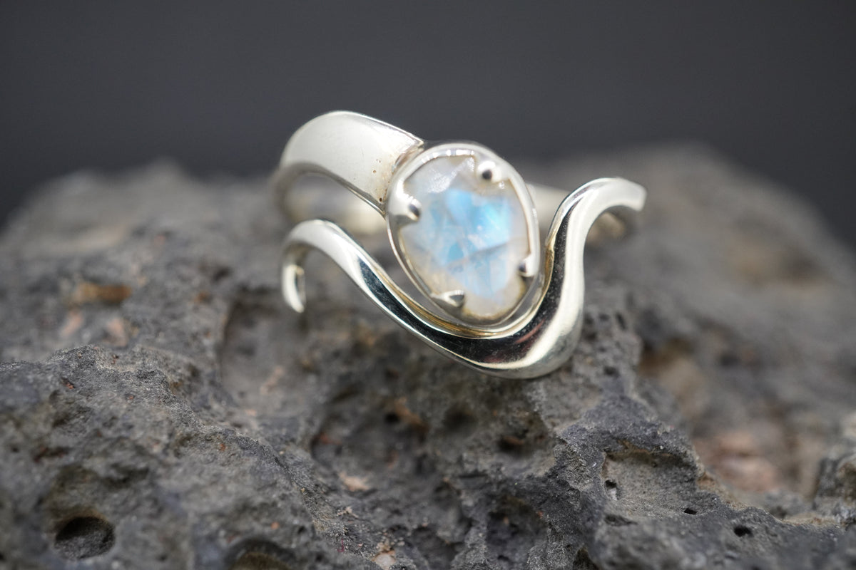 Moonstone Sterling Silver Wrap Ring
