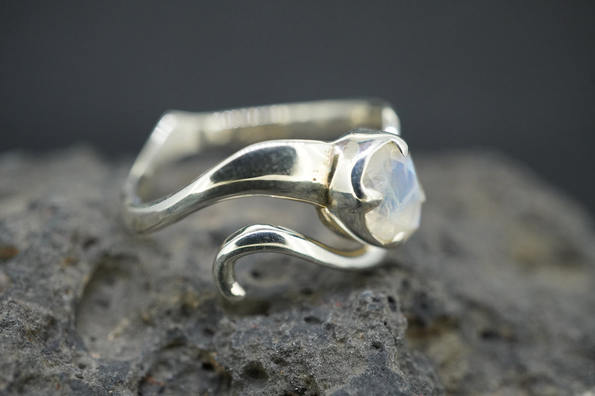 Moonstone Sterling Silver Wrap Ring