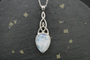 Moonstone Trinity Knot Sterling Silver Pendant