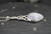 Moonstone Trinity Knot Sterling Silver Pendant