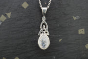 Moonstone Trinity Knot Sterling Silver Pendant