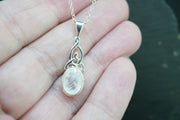 Moonstone Trinity Knot Sterling Silver Pendant