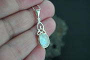 Moonstone Trinity Knot Sterling Silver Pendant