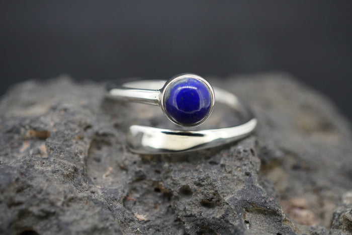 Lapis Lazuli Sterling Silver Wire Ring