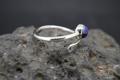 Lapis Lazuli Sterling Silver Wire Ring