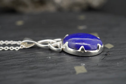 Lapis Lazuli Sterling Silver Celtic Drop Pendants