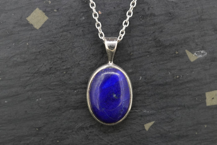 Lapis Lazuli Sterling Silver Oval Pendant