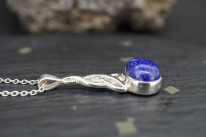 Lapis Lazuli Sterling Silver Oval Celtic Pendant
