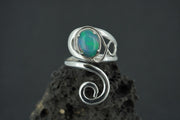Opal Sterling Silver Celtic Ring
