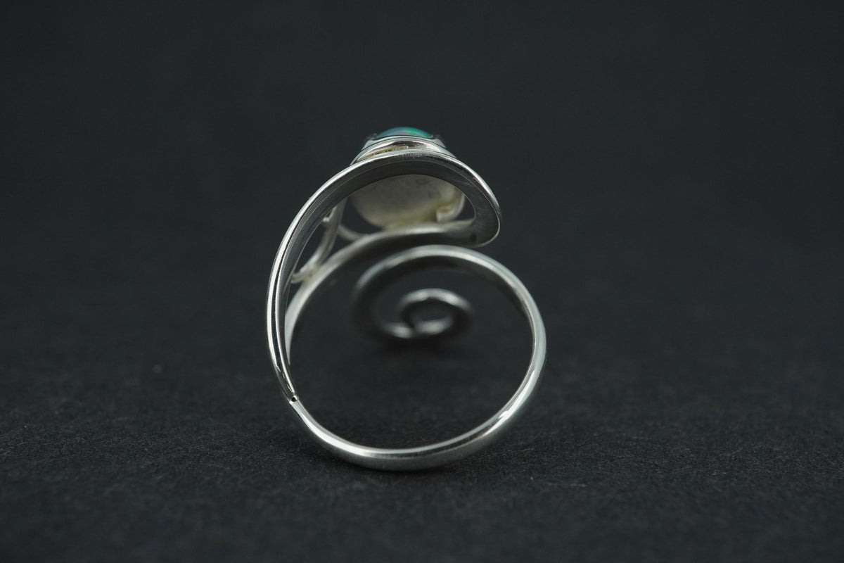 Opal Sterling Silver Celtic Ring