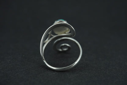 Opal Sterling Silver Swirl Ring
