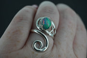 Opal Sterling Silver Celtic Ring