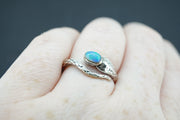 Opal Sterling Silver Snake Ring