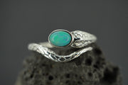 Opal Sterling Silver Snake Ring