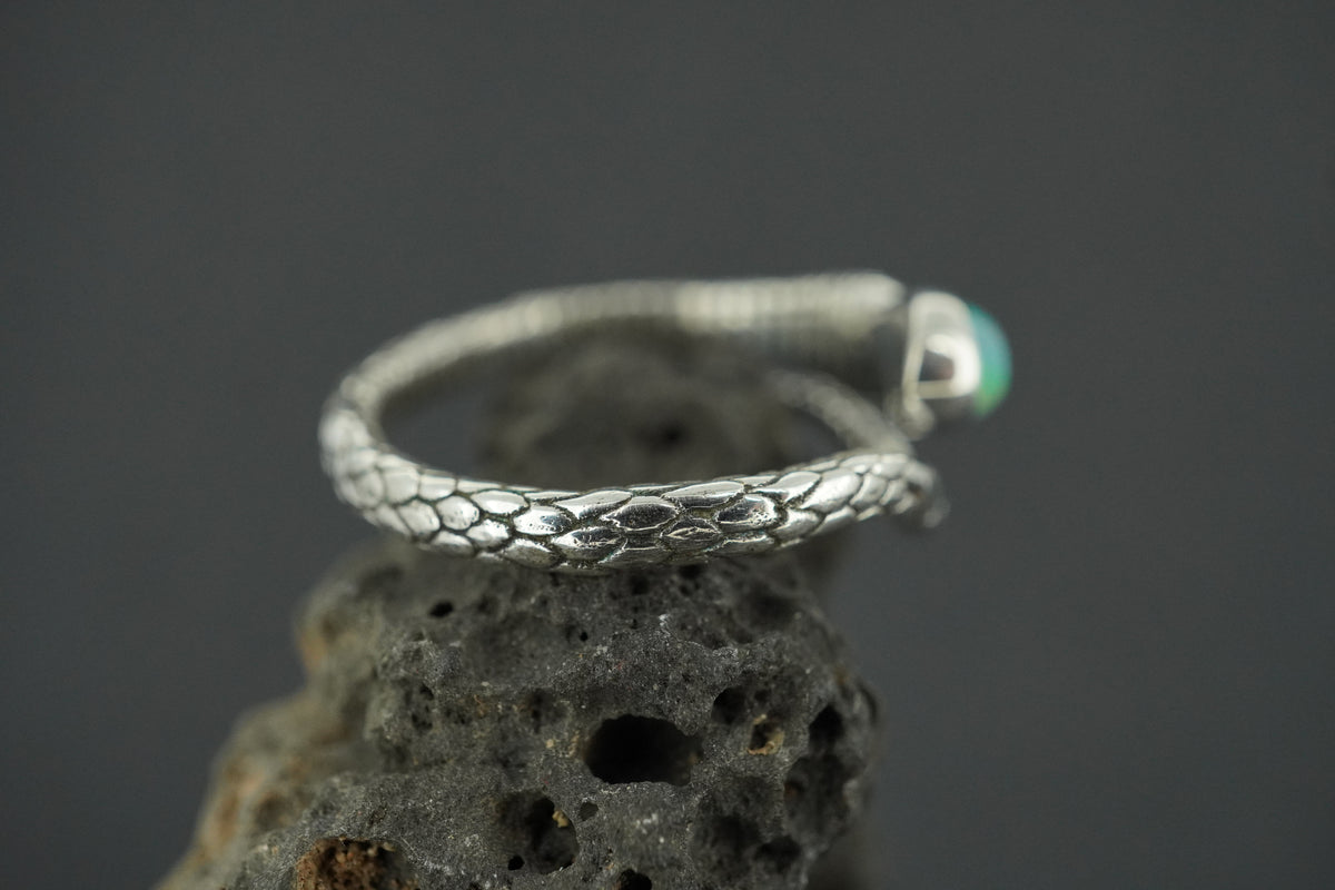 Opal Sterling Silver Snake Ring