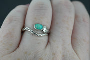 Opal Sterling Silver Snake Ring