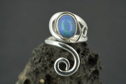 Opal Sterling Silver Celtic Ring