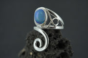 Opal Sterling Silver Celtic Ring