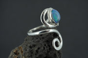 Opal Sterling Silver Celtic Ring
