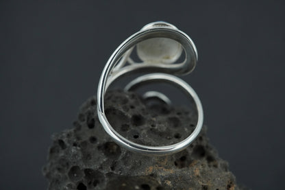 Opal Sterling Silver Swirl Ring