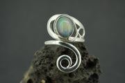 Opal Sterling Silver Celtic Ring