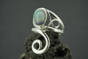 Opal Sterling Silver Celtic Ring