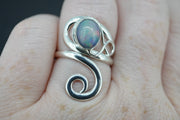 Opal Sterling Silver Celtic Ring