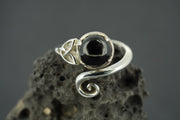 Black Tourmaline Sterling Silver Celtic Ring