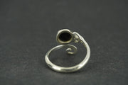 Black Tourmaline Sterling Silver Celtic Ring