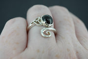 Black Tourmaline Sterling Silver Celtic Ring