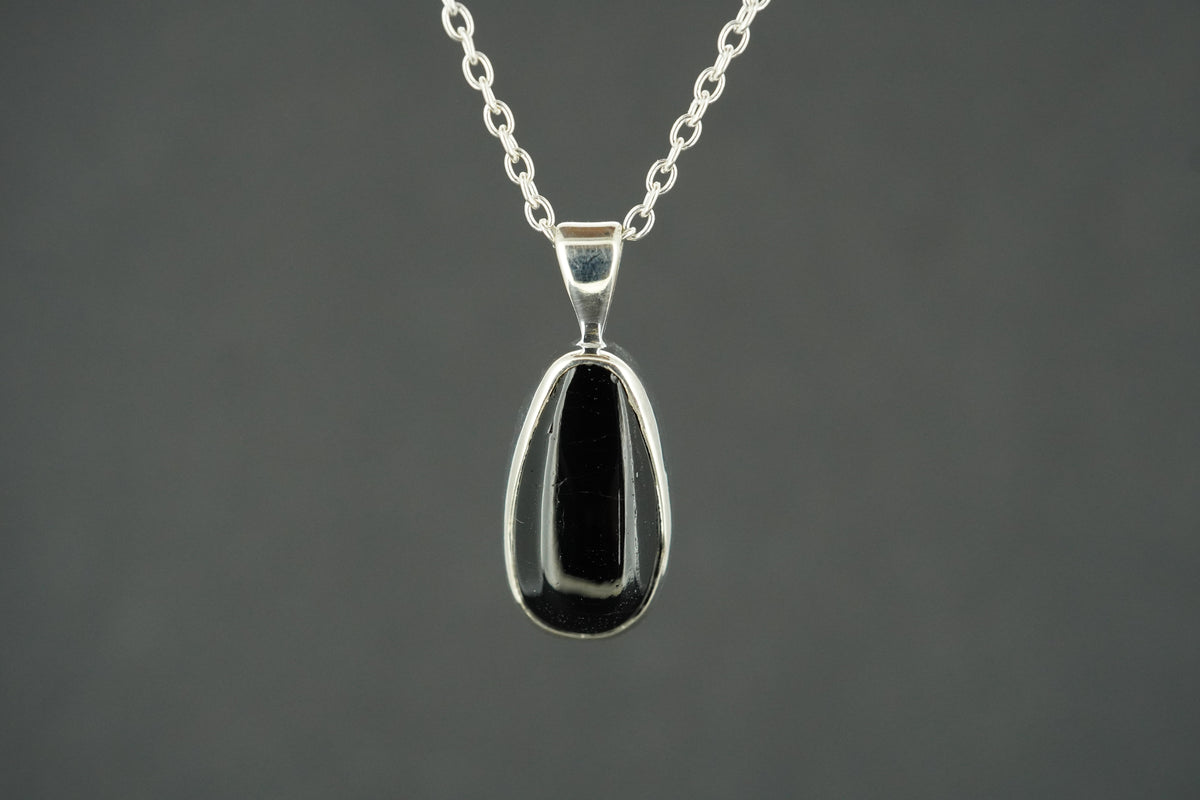 Black Tourmaline Sterling Silver Pendant