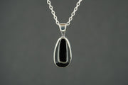 Black Tourmaline Sterling Silver Pendant