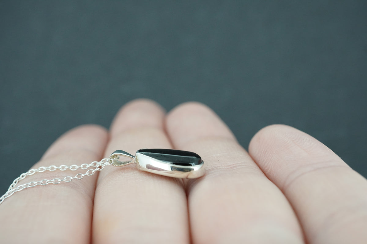 Black Tourmaline Sterling Silver Pendant
