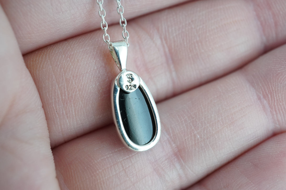 Black Tourmaline Sterling Silver Pendant