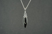 Black Tourmaline Sterling Silver Celtic Pendant