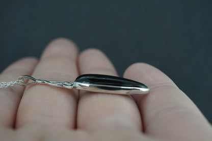 Black Tourmaline Sterling Silver Celtic Pendant