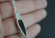 Black Tourmaline Sterling Silver Celtic Pendant