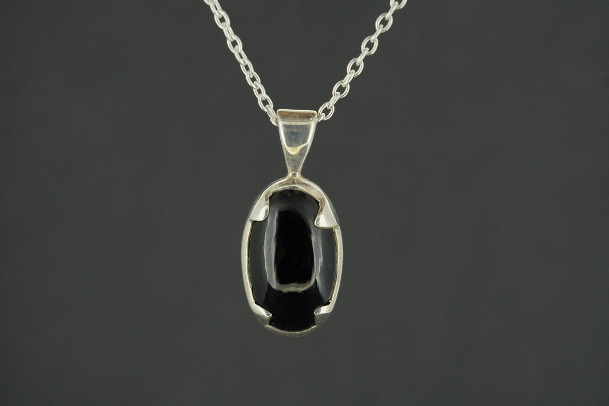 Black Tourmaline Sterling Silver Pendant