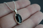 Black Tourmaline Sterling Silver Pendant