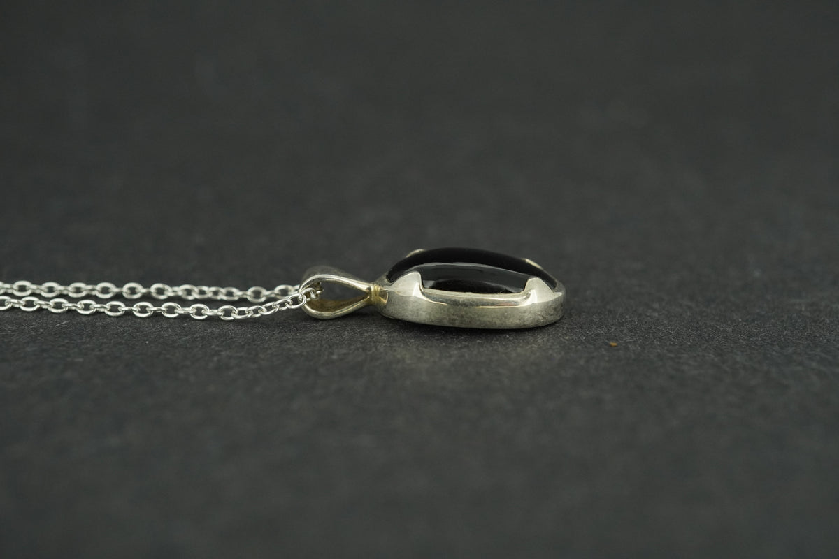 Black Tourmaline Sterling Silver Pendant